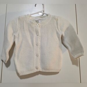 Carter's White Knit Baby Sweater